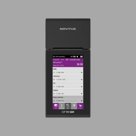 Kasa fiskalna Novitus One Pro z dotykowym ekranem i systemem Android.