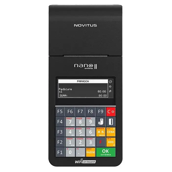 Zdjęcie przedstawia najlepszą, mobilną kasę fiskalną Novitus Nano 2.